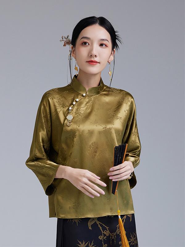 Summer Vintage Jacquard section Traditional tang clothing Jacket Women Wear