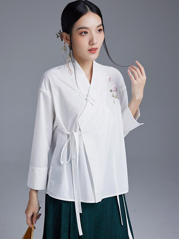 Vintage Hanfu Jacket Blouses Women Wear