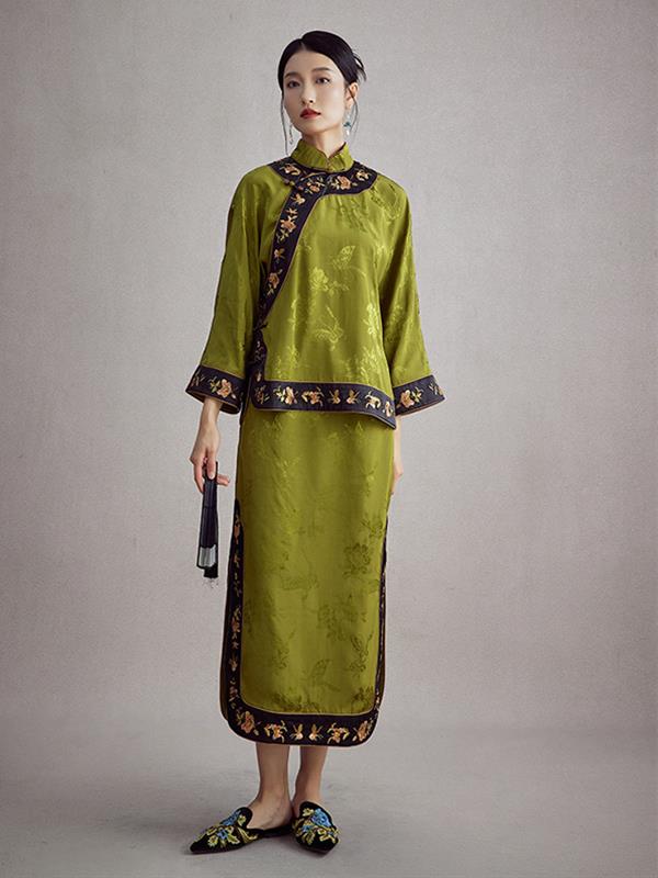 Tradition Vintage Jacquard satin Embroidered Traditional tang clothing Jacket Women Wear