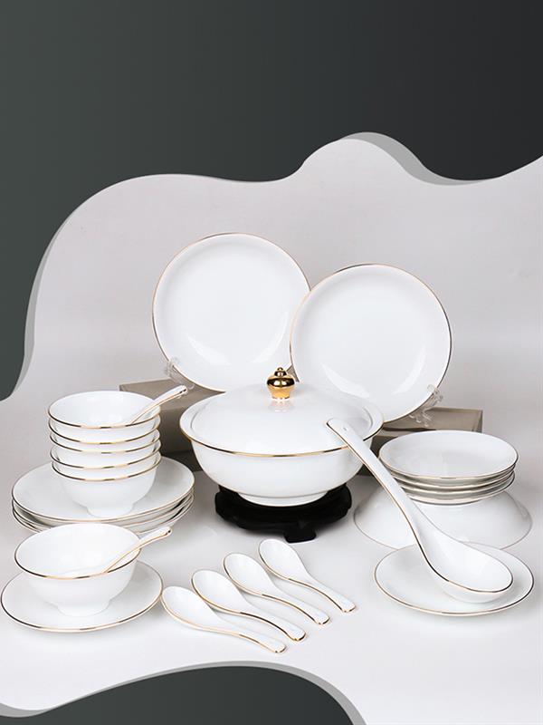 Jingdezhen Bowl dish cutlery set Ceramic 26pieces Kitchen Utensils