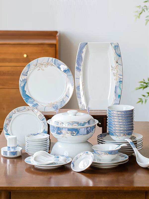 Jingdezhen Ceramic Dinnerware set 56pieces Cutlery Kitchen Utensils