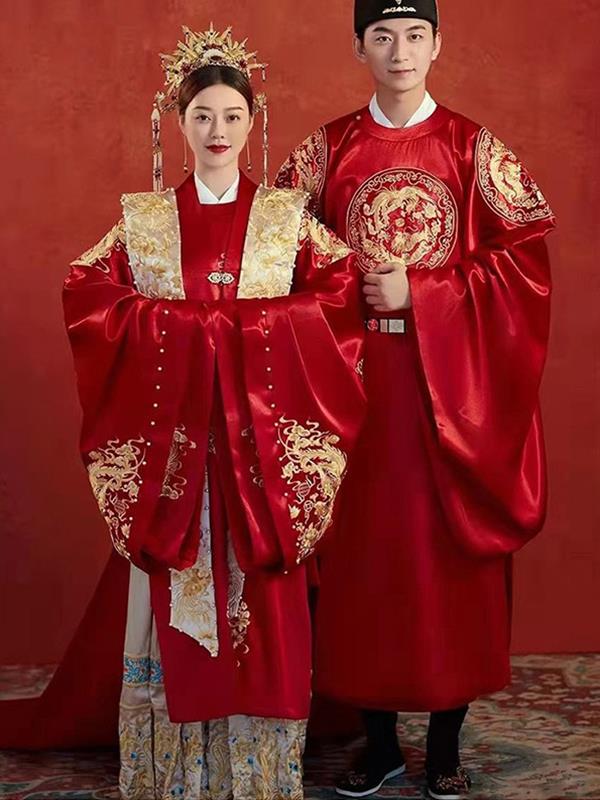 Ming-dynasty Hanfu Wedding clothes Tradition Bride Hanfu Wedding