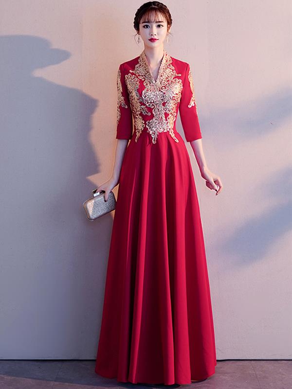 Bride Fashion Marry Evening dress Qipao Wedding