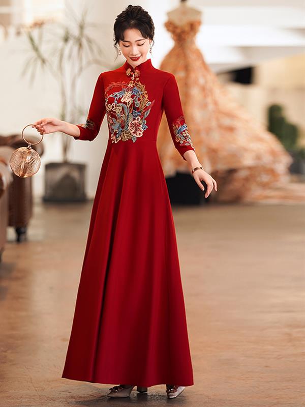 Bride Qipao cheongsam Marry Red Qipao Wedding