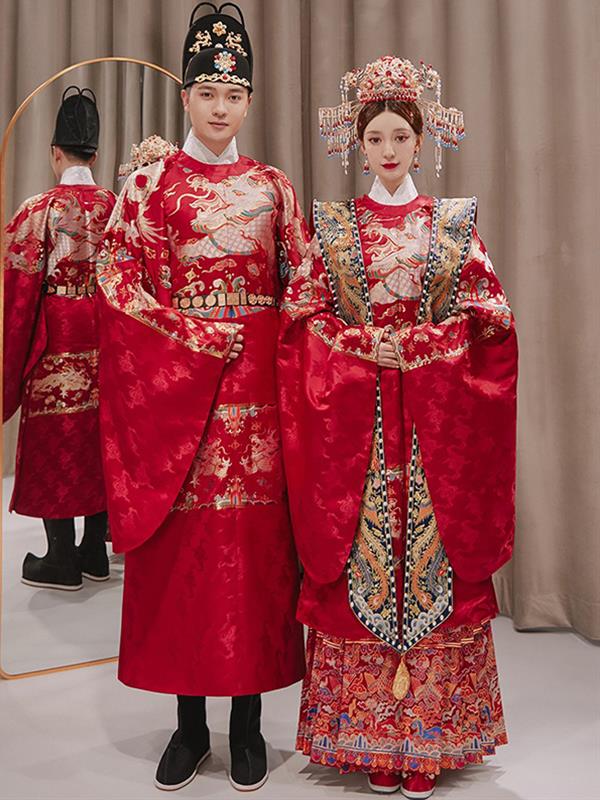 Ming-dynasty Hanfu Wedding clothes Bride Marry Hanfu Wedding