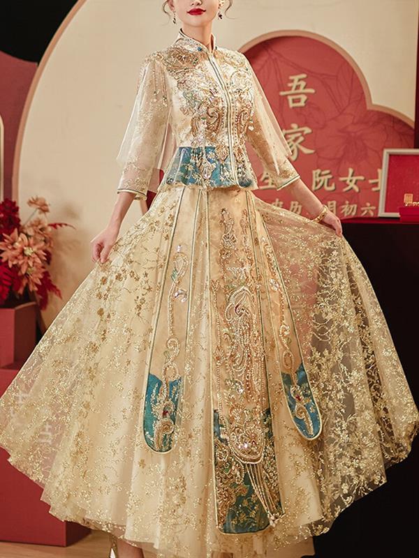 Xiuhe clothing Bride Summer Marry Wedding clothes Xiuhe Wedding