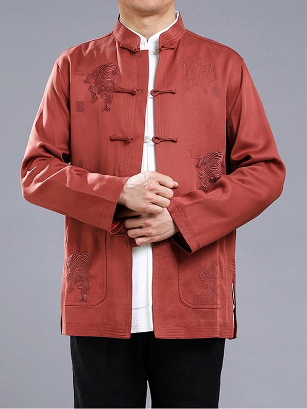 Men Traditional tang clothing Jacket Embroidery Men Wear