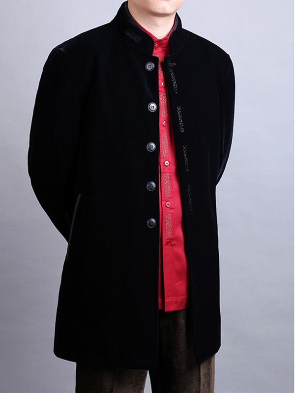 Stand-collar Jacket Embroidery Shirt Men Wear