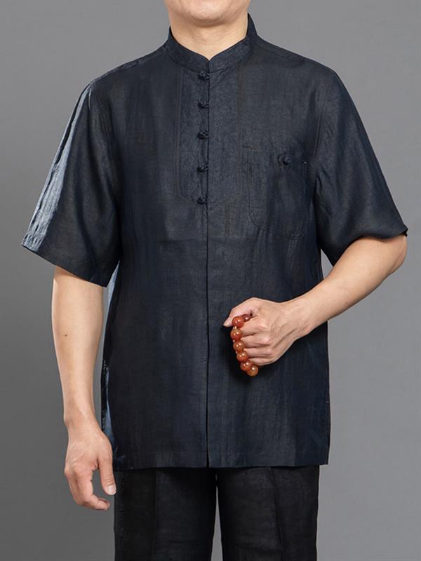 Gauze Men Traditional tang clothing Summer clothes Mulberry silk Jacket Men Wear