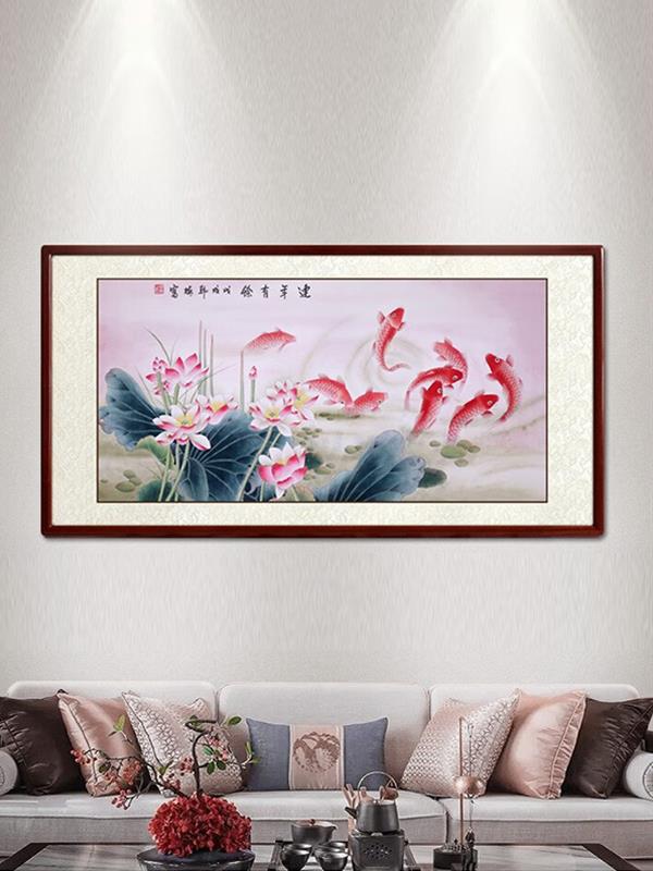 Hand-painted Chinese painting Lotus flower 125*65 Flower & Bird Animal Paintings