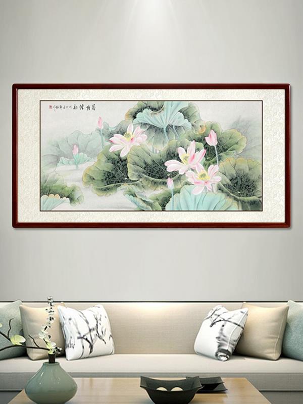 Hand-painted Chinese painting Lotus flower Living room decorative 218*88 Flower & Bird Animal Paintings