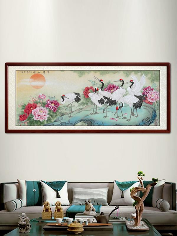 Hand-painted Chinese painting Pine and crane for longevity Living room decorative 165*85 Flower & Bird Animal Paintings