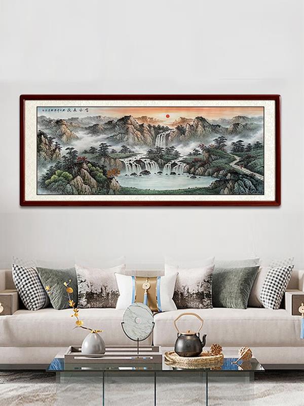 Hand-painted Landscape painting Living room decorative Chinese ink wash brush 218*88 Landscape Paintings