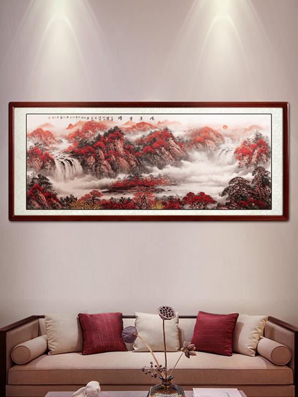 Hand-painted Chinese painting Good luck Landscape ink wash brush 318*118 Landscape Paintings