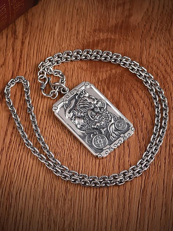 Men 999 fine silver PiXiu Pendant Necklace Necklaces