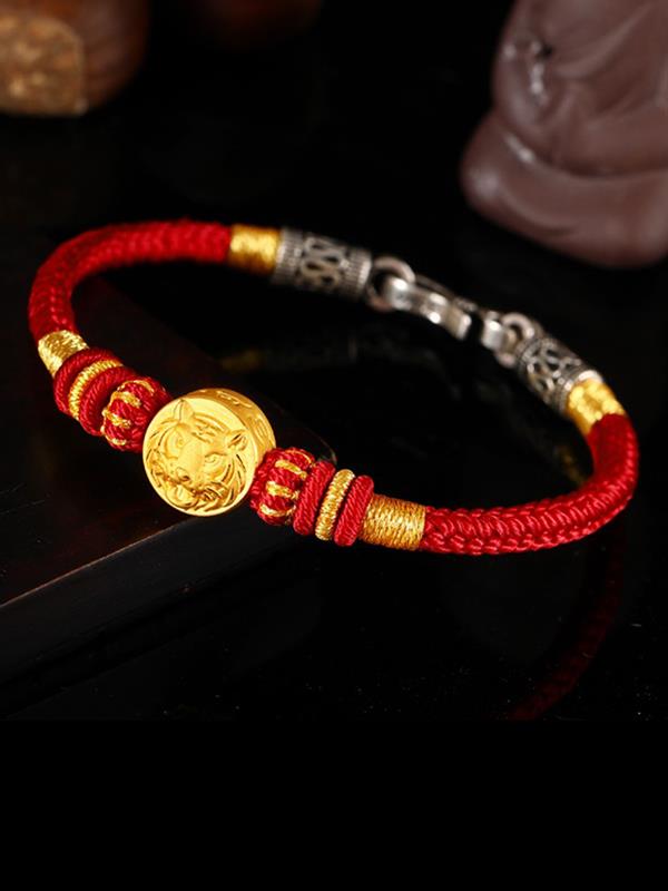 Animal year Bracelets 999 fine gold Hand-knitted Tiger Bracelets & Bangles