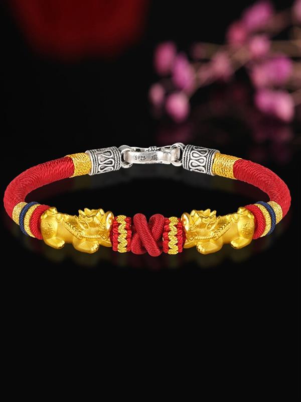 999 fine gold Lucky beads Bracelets PiXiu Couple Bracelets & Bangles