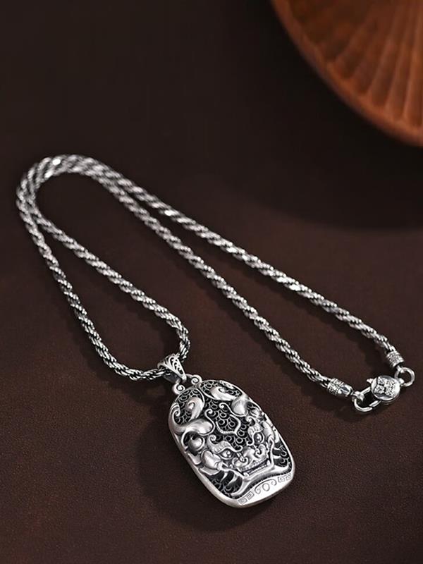 999 fine silver PiXiu Pendant Men Fashion Vintage Necklace Necklaces