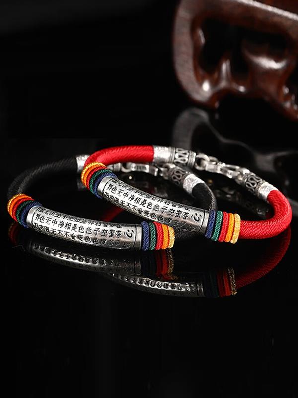 S925 silver Lucky beads Bracelets Men Animal year Hand-knitted Couple Bracelets & Bangles