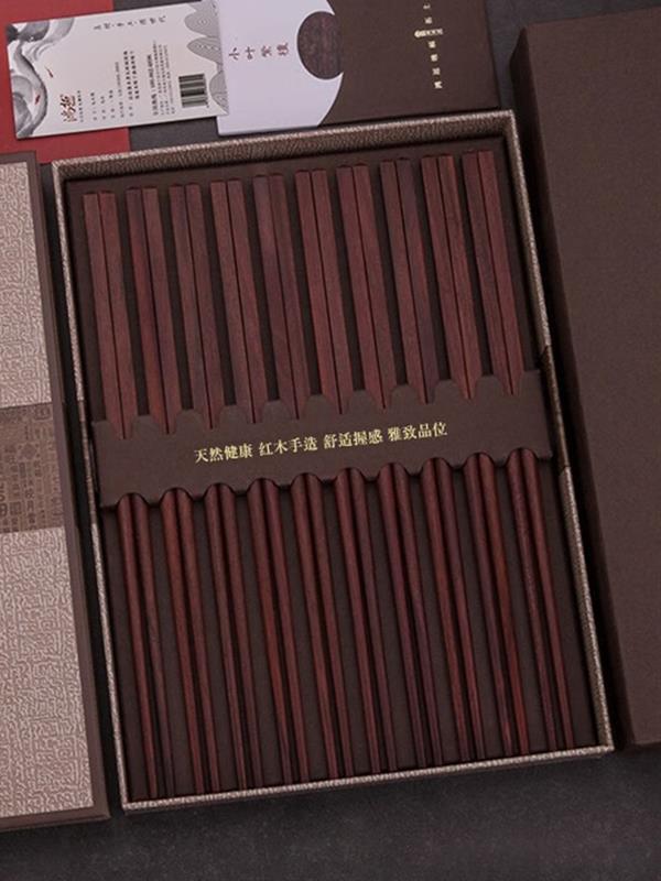 Rosewood Ebony Chinese chopstick Chopsticks traditional wooden 10pairs Sandalwood Kitchen Utensils