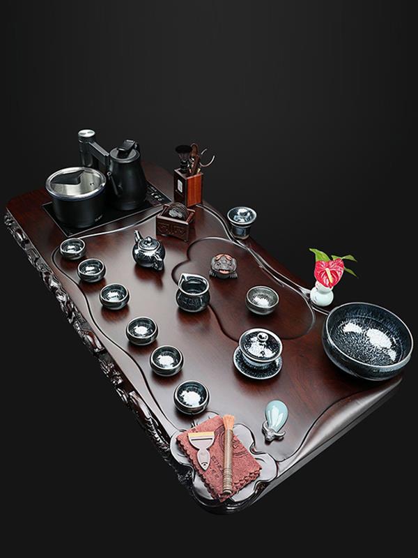 Vintage Ebony Tea tray Handmade 1.2 Jianzhan cup Tea Sets