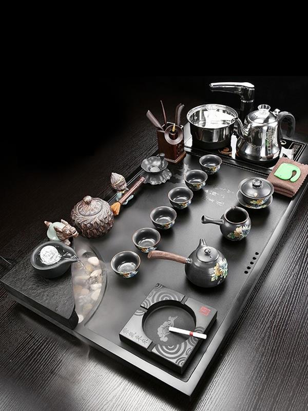 Wujin black stone Tea tray set Simple Tea Sets