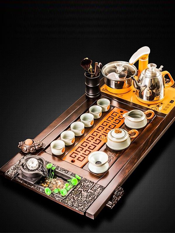 Ebony Tea tray Ceramic Induction cooker set Tea Sets