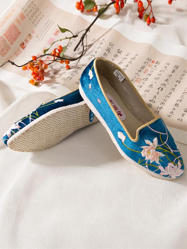 Old Beijing shoes Embroidered Handmade layered sole cloth RY823638 Women Shoes