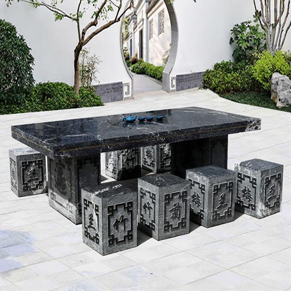 Stone table stool Garden Marble Villa Garden