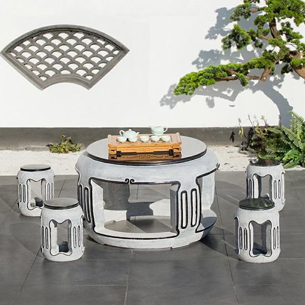 Stone table stool Garden Casual Hollow out Garden