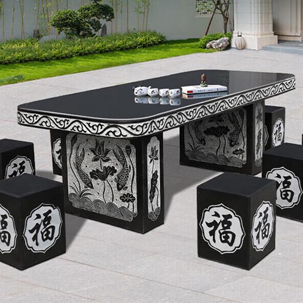 Stone table stool Granite Garden Craft ornaments Garden