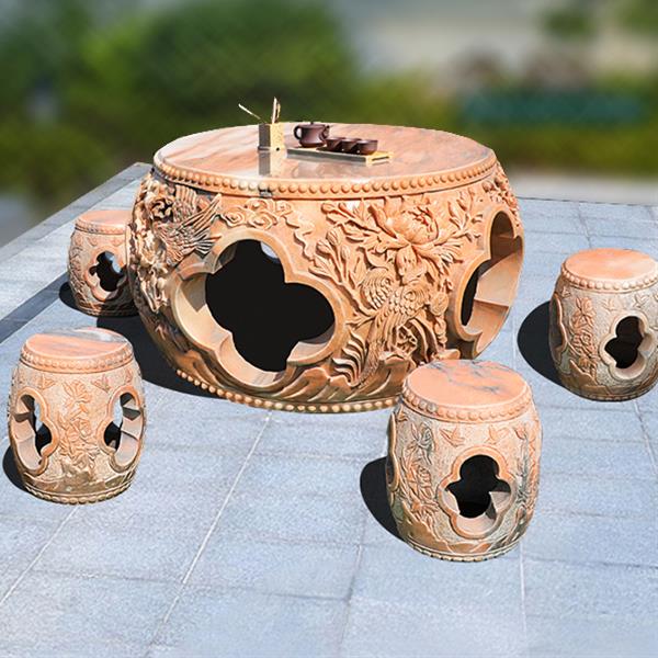 Stone table stool Garden Villa Casual Garden