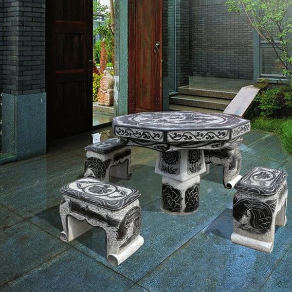 Stone table stool Garden Craft ornaments Marble Garden