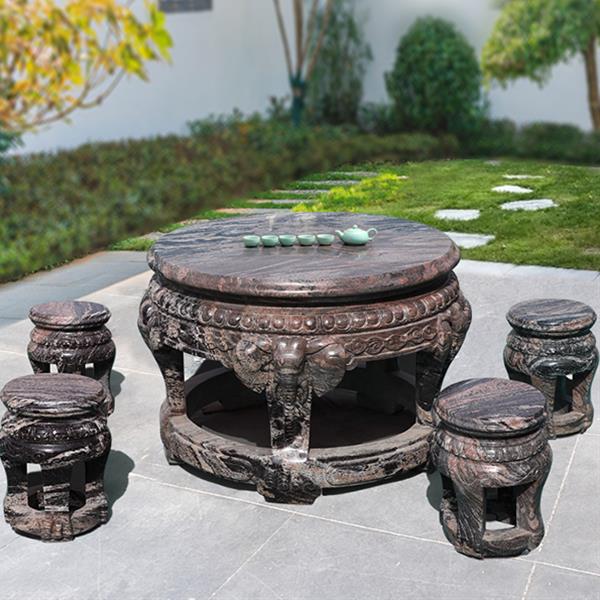 Stone table stool Marble Villa Garden