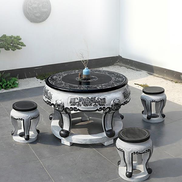 Stone table stool Garden Villa Garden