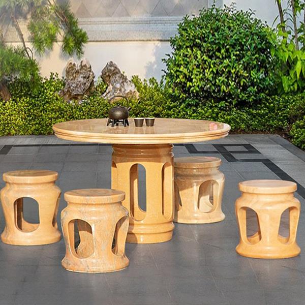 Stone table stool Villa Garden Fashion Casual Hollow out Garden